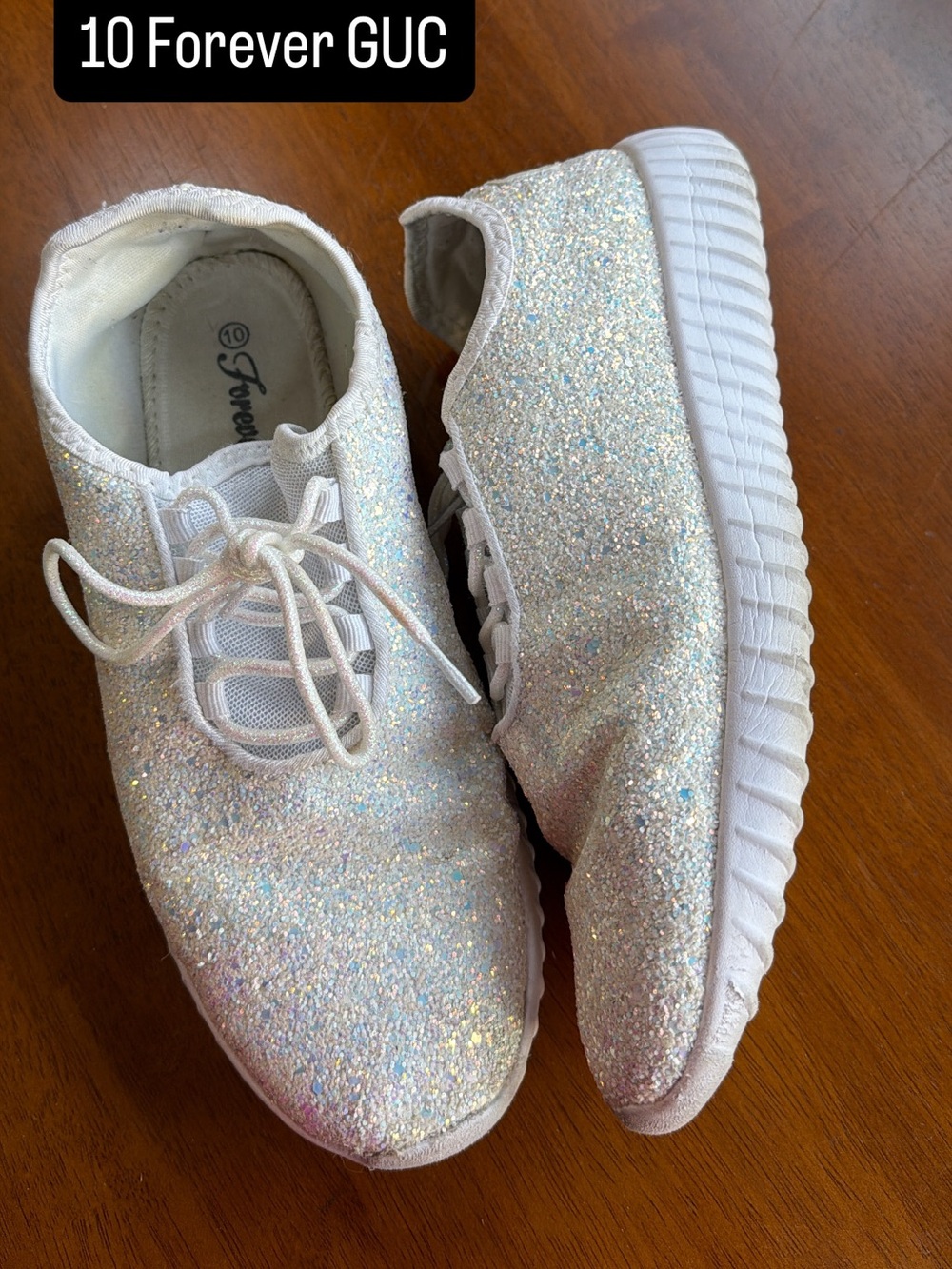 Forever white sparkly sneakers